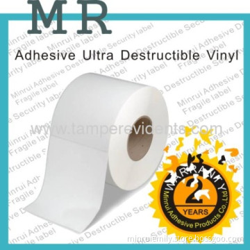 Adhesive Jumbo Rolls Of Ultra Destructible Vinyl Label Material 